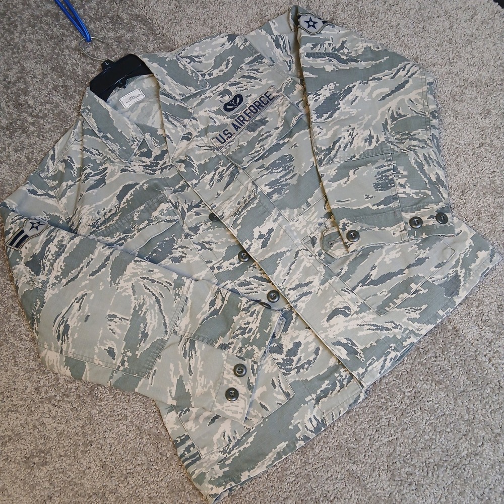US Air Force ABU Digital Tiger Stripe Camo Utility Shirt Jacket 38XS Military